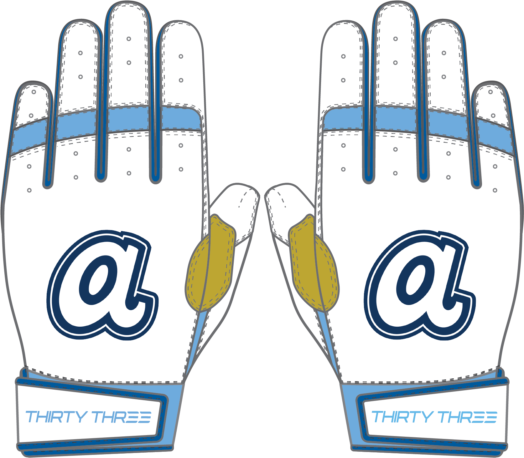 AGOURA HS LP PRO SHORT CUFF WHITE - 33 GLOVE AND SUPPLY CO. - SHORT CUFF LEATHER BATTING GLOVES