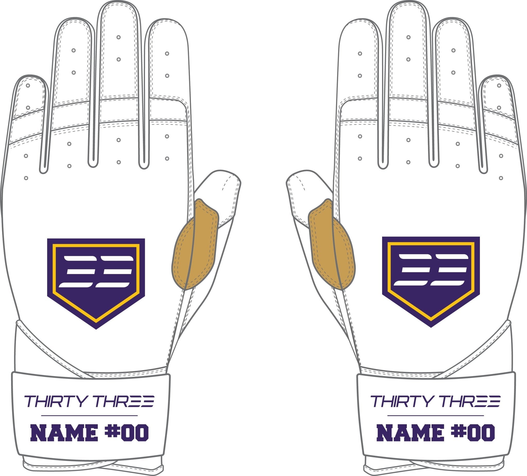 CLU LP PRO LONG CUFF GLOVES - 33 GLOVE AND SUPPLY CO. - LONG CUFF LEATHER BATTING GLOVES