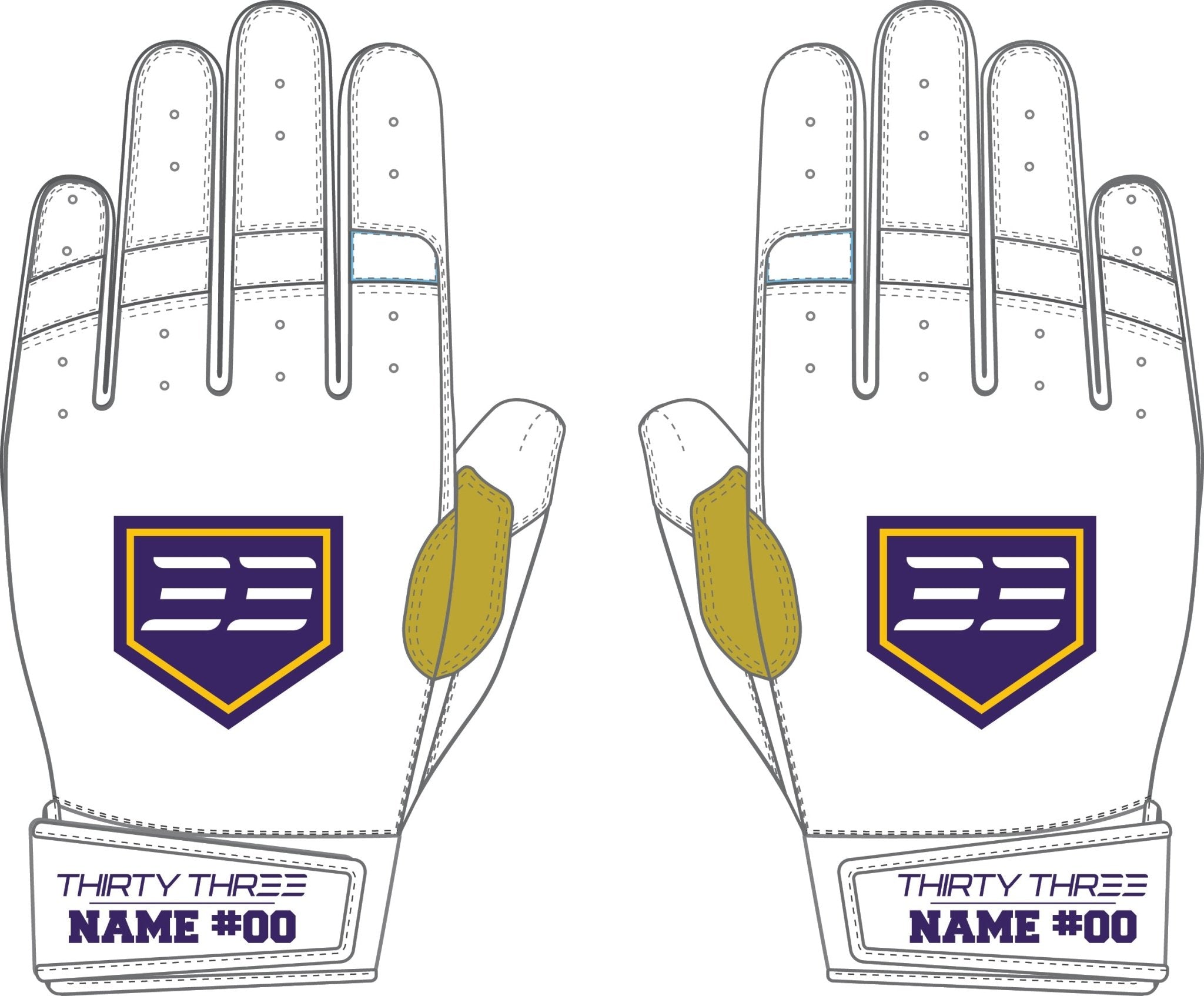 CLU LP PRO SHORT CUFF GLOVES - 33 GLOVE AND SUPPLY CO. - SHORT CUFF LEATHER BATTING GLOVES