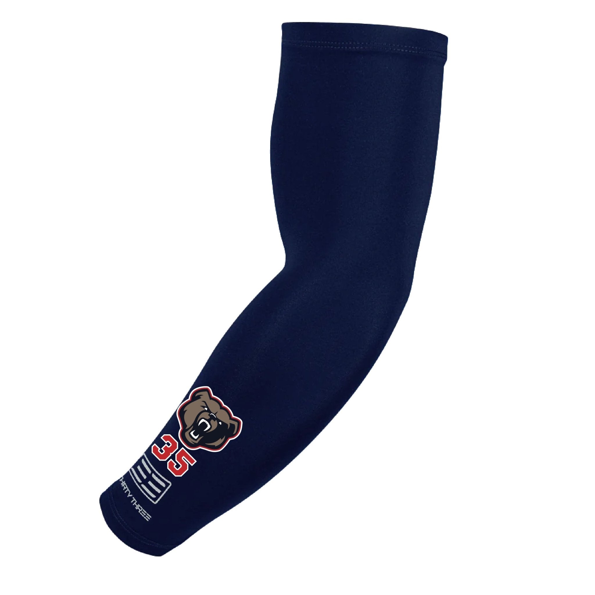 GOODLAND BRUINS ARM SLEEVES W/ LOGO AND NUMBER - 33 GLOVE AND SUPPLY CO. - COMPRESSION ARM SLEEVE