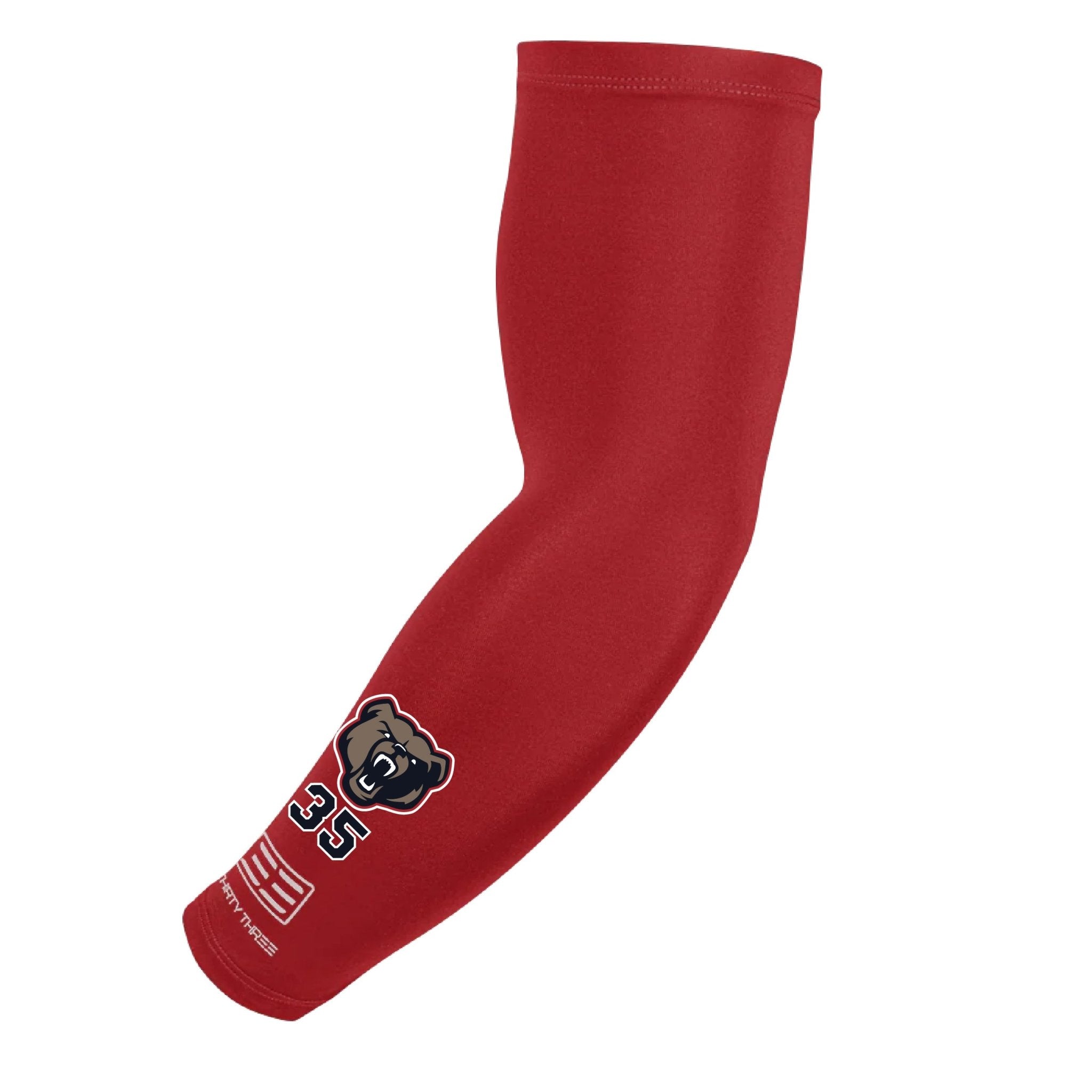 GOODLAND BRUINS ARM SLEEVES W/ LOGO AND NUMBER - 33 GLOVE AND SUPPLY CO. - COMPRESSION ARM SLEEVE