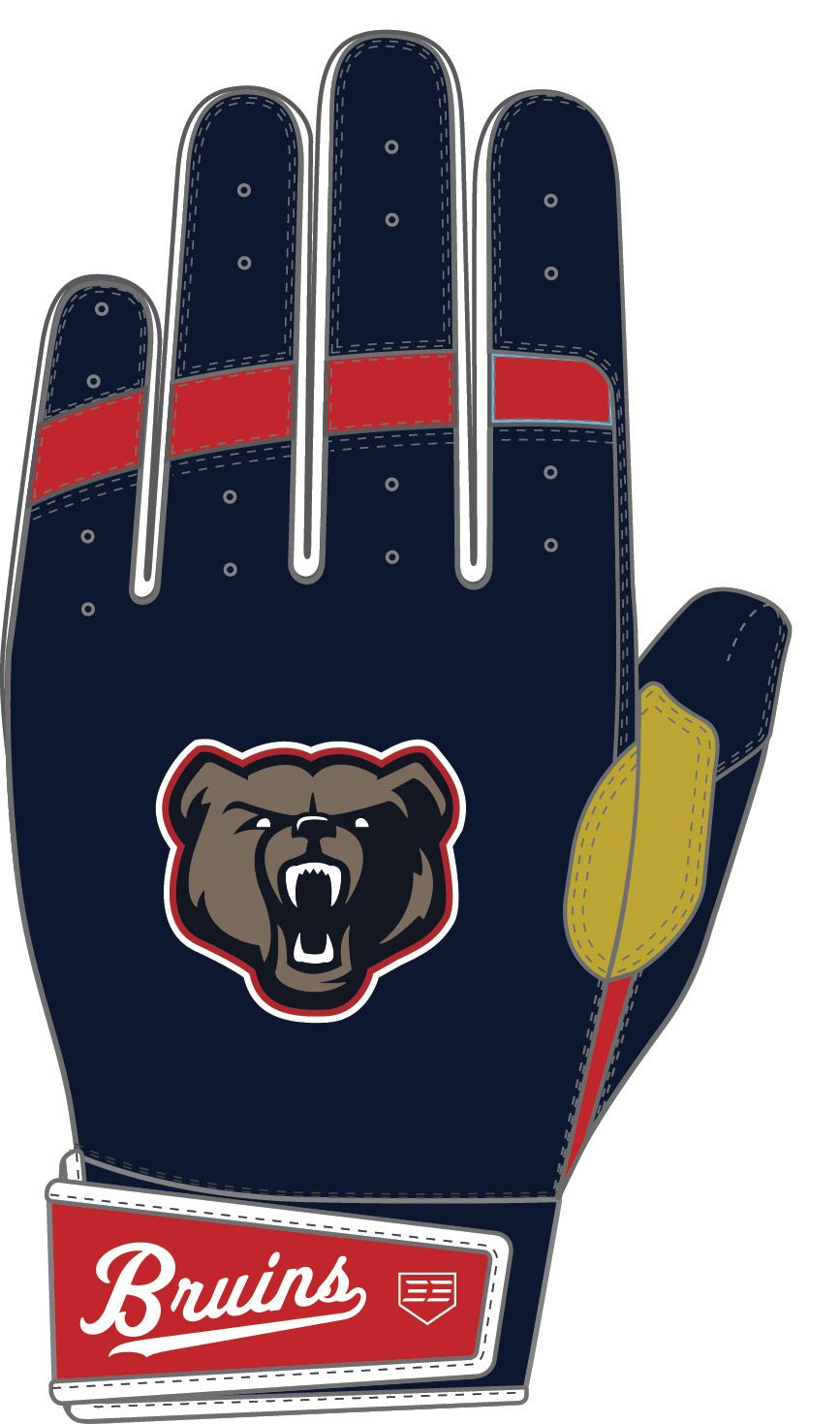 GOODLAND BRUINS LP PRO SHORT CUFF GLOVES - 33 GLOVE AND SUPPLY CO. - SHORT CUFF LEATHER BATTING GLOVES