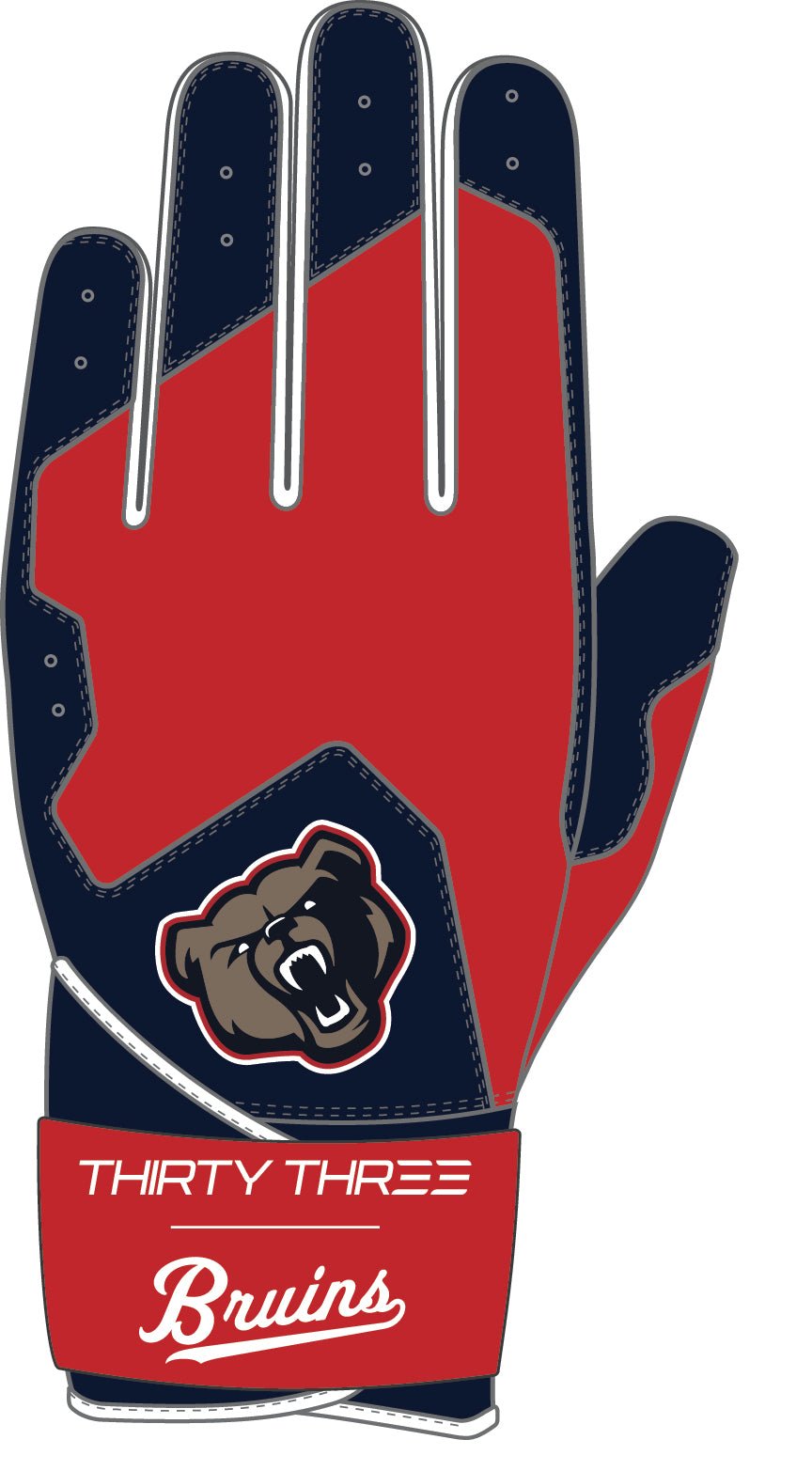 GOODLAND BRUINS SL ELITE LONG CUFF GLOVES - 33 GLOVE AND SUPPLY CO. - LONG CUFF TEXTILE BATTING GLOVES