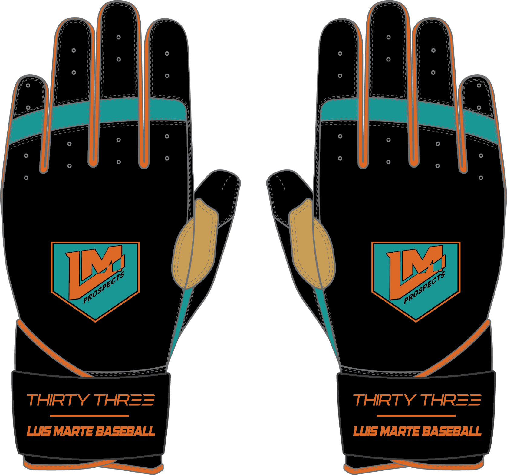 LMB LP PRO LONG CUFF GLOVES - BLACK - 33 GLOVE AND SUPPLY CO. - LONG CUFF LEATHER BATTING GLOVES