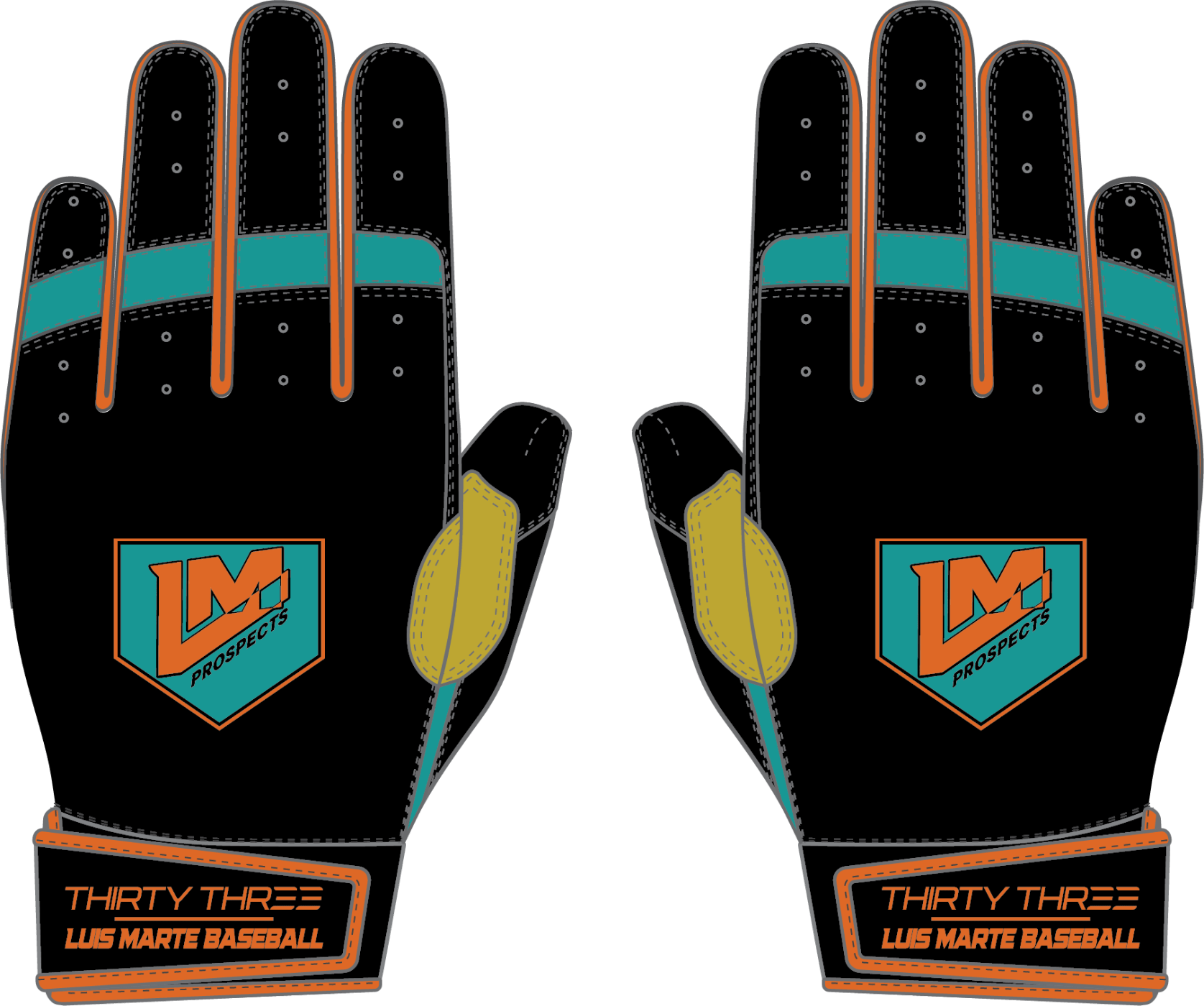 LMB LP PRO SHORT CUFF GLOVES - BLACK - 33 GLOVE AND SUPPLY CO. - SHORT CUFF LEATHER BATTING GLOVES