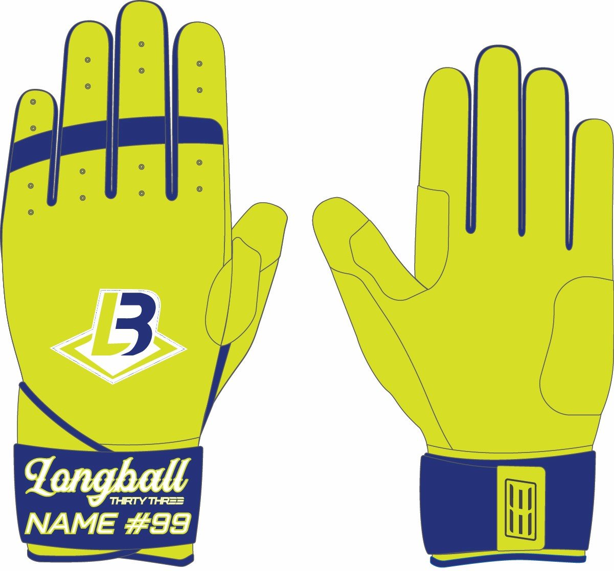 LONGBALL LP PRO LONG CUFF GLOVES - 33 GLOVE CO. - LONG CUFF LEATHER BATTING GLOVES
