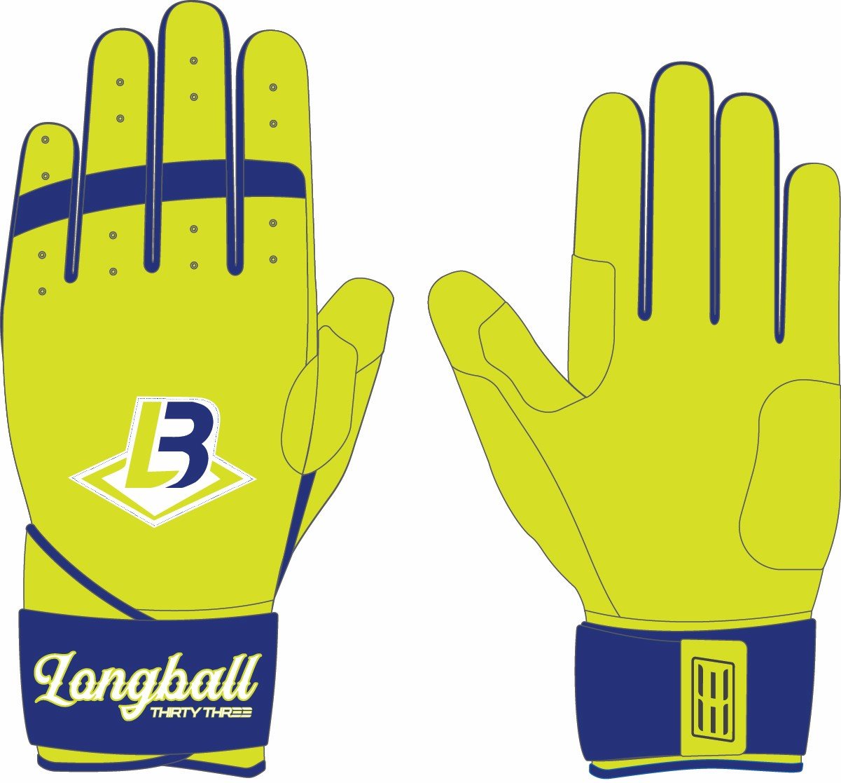 LONGBALL LP PRO LONG CUFF GLOVES - 33 GLOVE CO. - LONG CUFF LEATHER BATTING GLOVES
