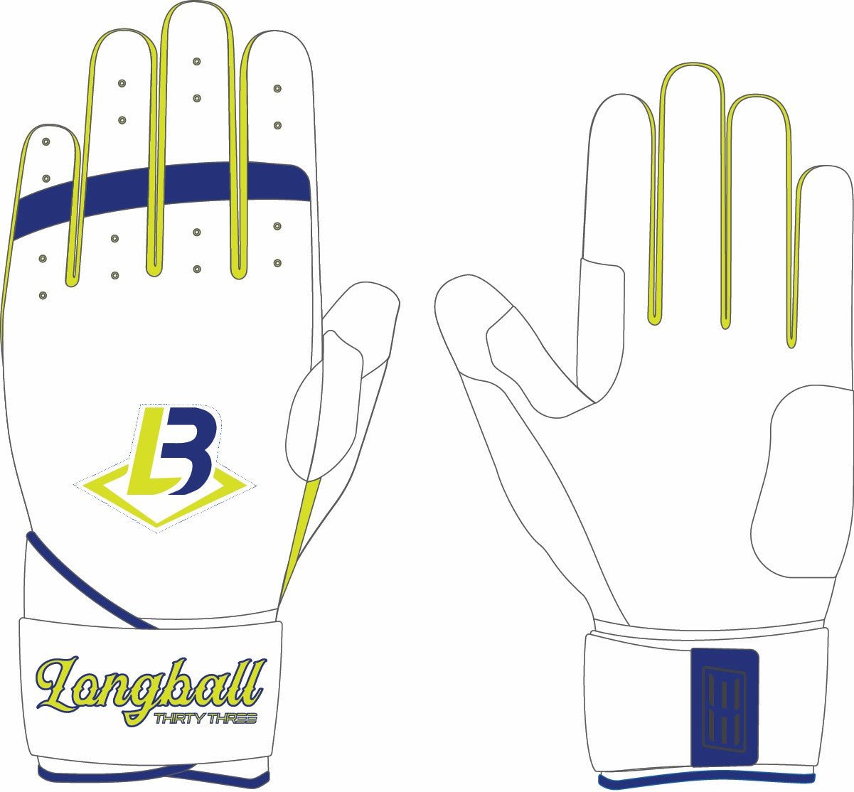 LONGBALL LP PRO LONG CUFF GLOVES - 33 GLOVE CO. - LONG CUFF LEATHER BATTING GLOVES