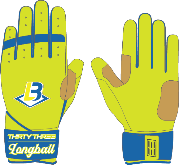 LONGBALL LP PRO LONG CUFF GLOVES - 33 GLOVE CO. - LONG CUFF LEATHER BATTING GLOVES