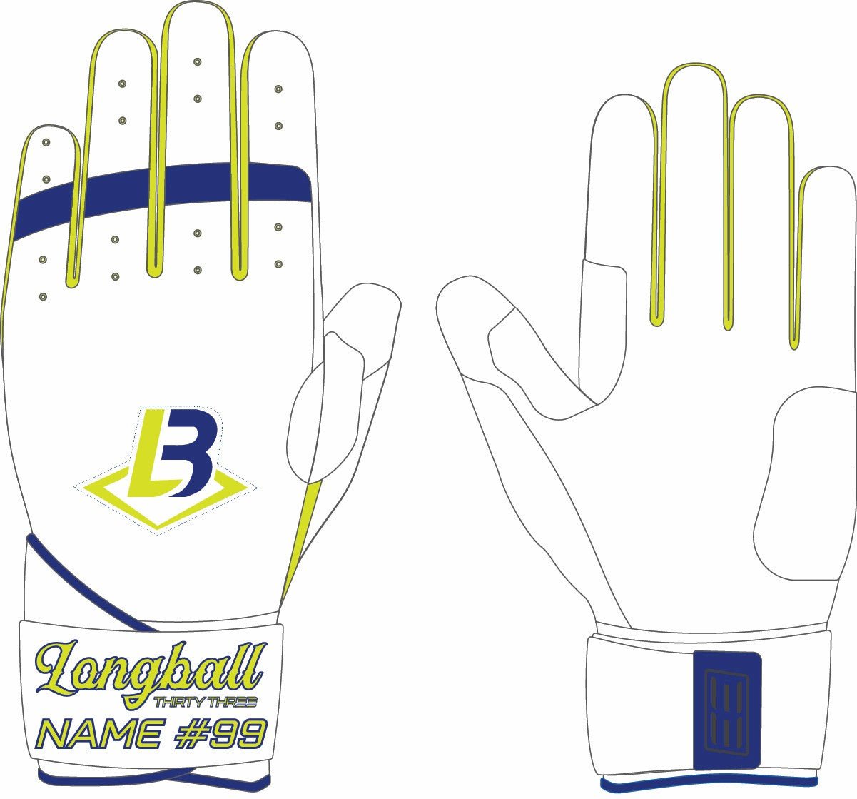 LONGBALL LP PRO LONG CUFF GLOVES - 33 GLOVE CO. - LONG CUFF LEATHER BATTING GLOVES