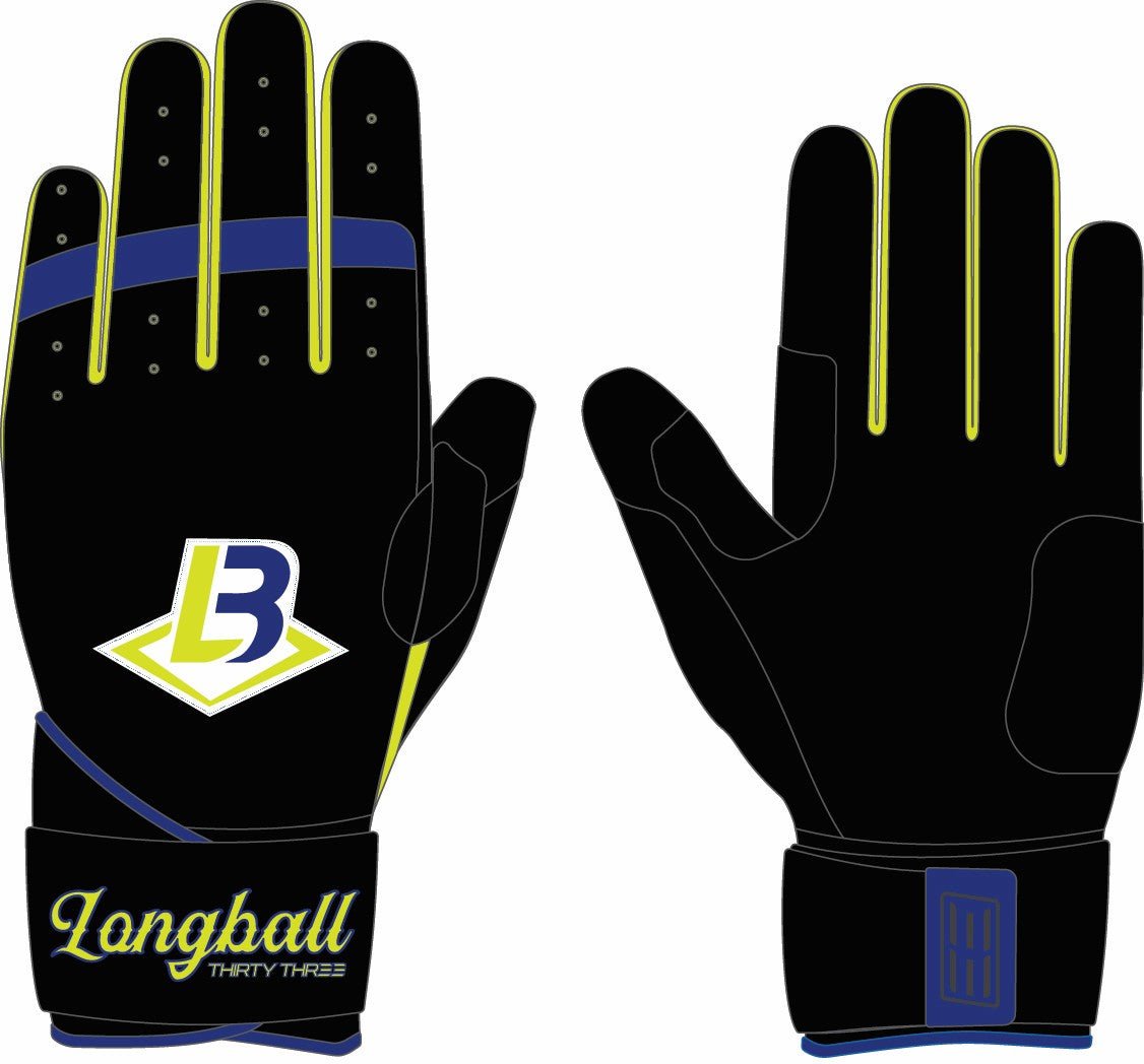 LONGBALL LP PRO LONG CUFF GLOVES - 33 GLOVE CO. - LONG CUFF LEATHER BATTING GLOVES