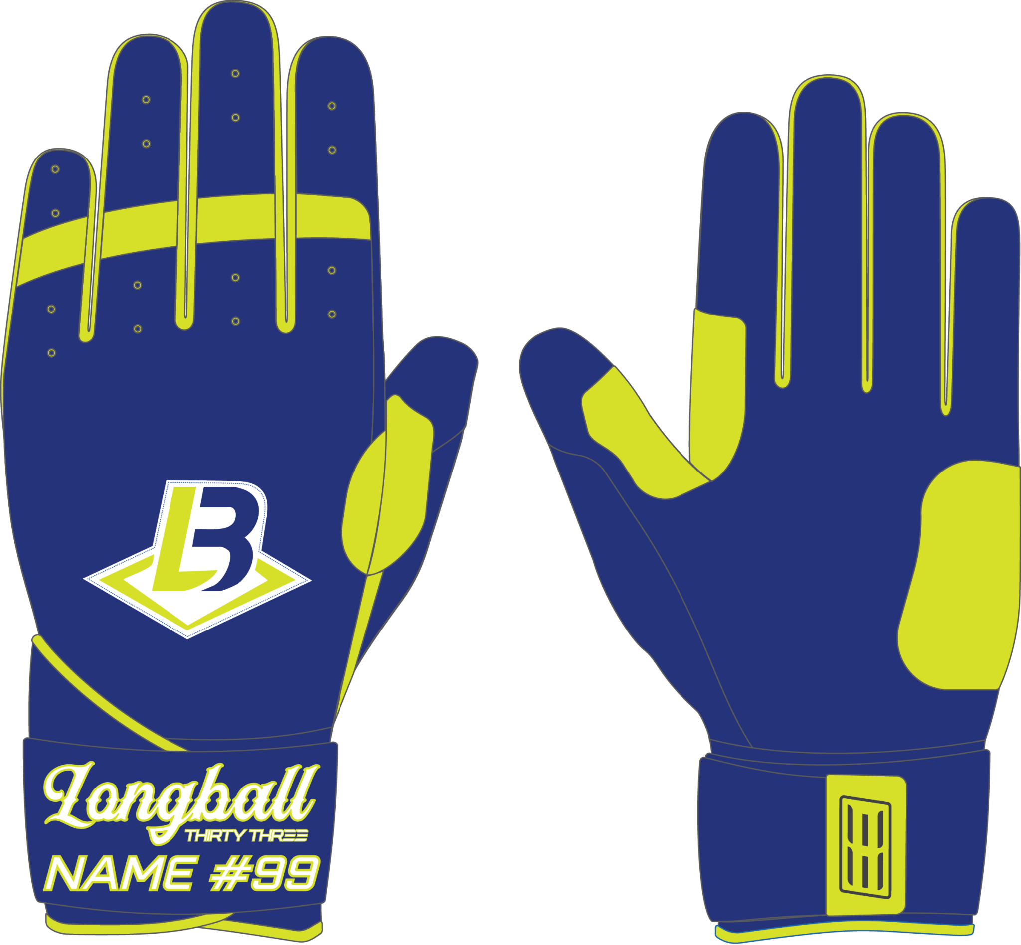 LONGBALL LP PRO LONG CUFF GLOVES - 33 GLOVE CO. - LONG CUFF LEATHER BATTING GLOVES