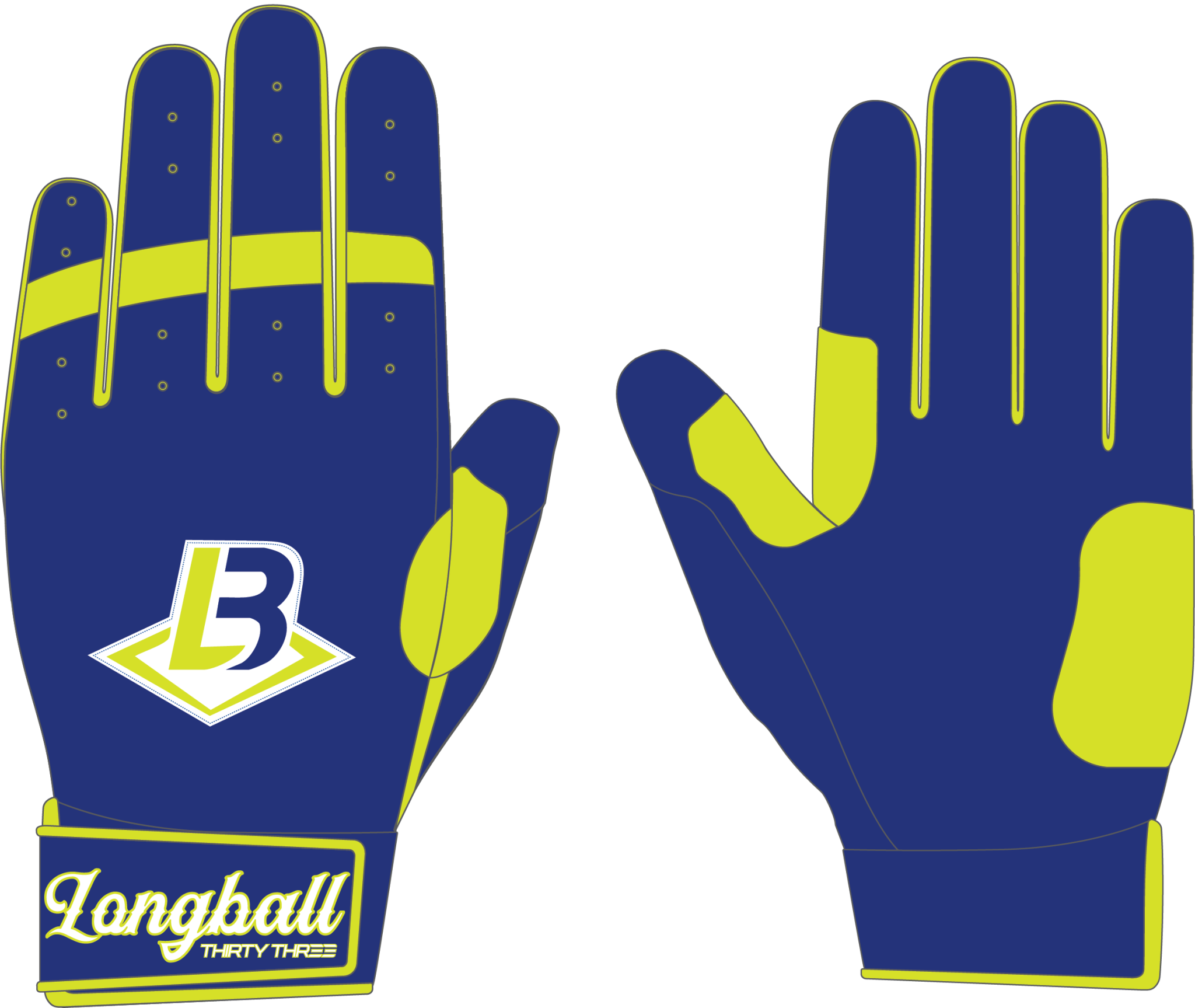 LONGBALL LP PRO SHORT CUFF GLOVES - 33 GLOVE CO. - SHORT CUFF LEATHER BATTING GLOVES