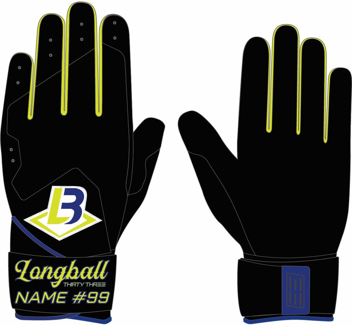 LONGBALL SL ELITE LONG CUFF GLOVES - 33 GLOVE CO. - LONG CUFF LEATHER BATTING GLOVES