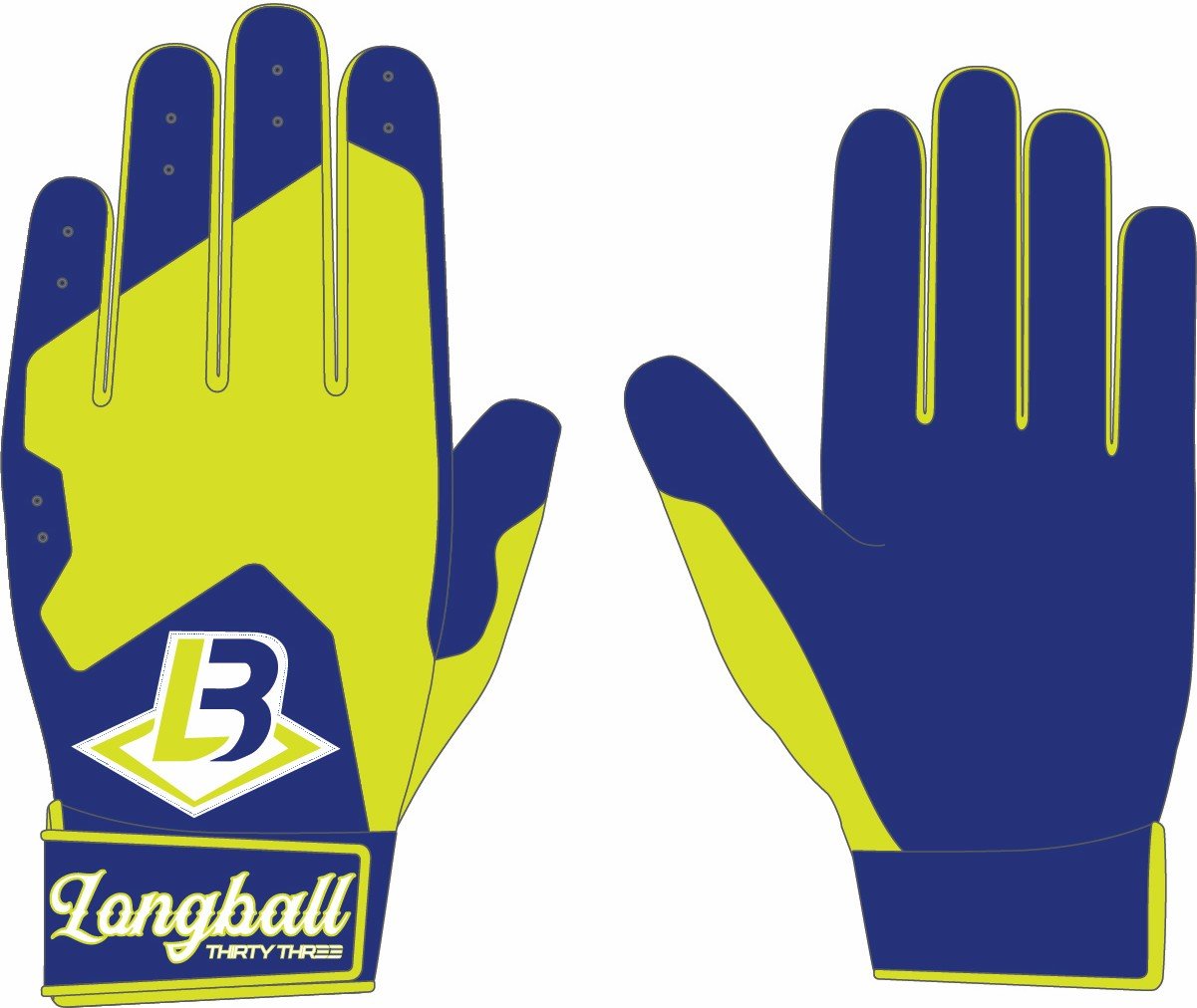 LONGBALL SL ELITE SHORT CUFF GLOVES - 33 GLOVE CO. - SHORT CUFF LEATHER BATTING GLOVES