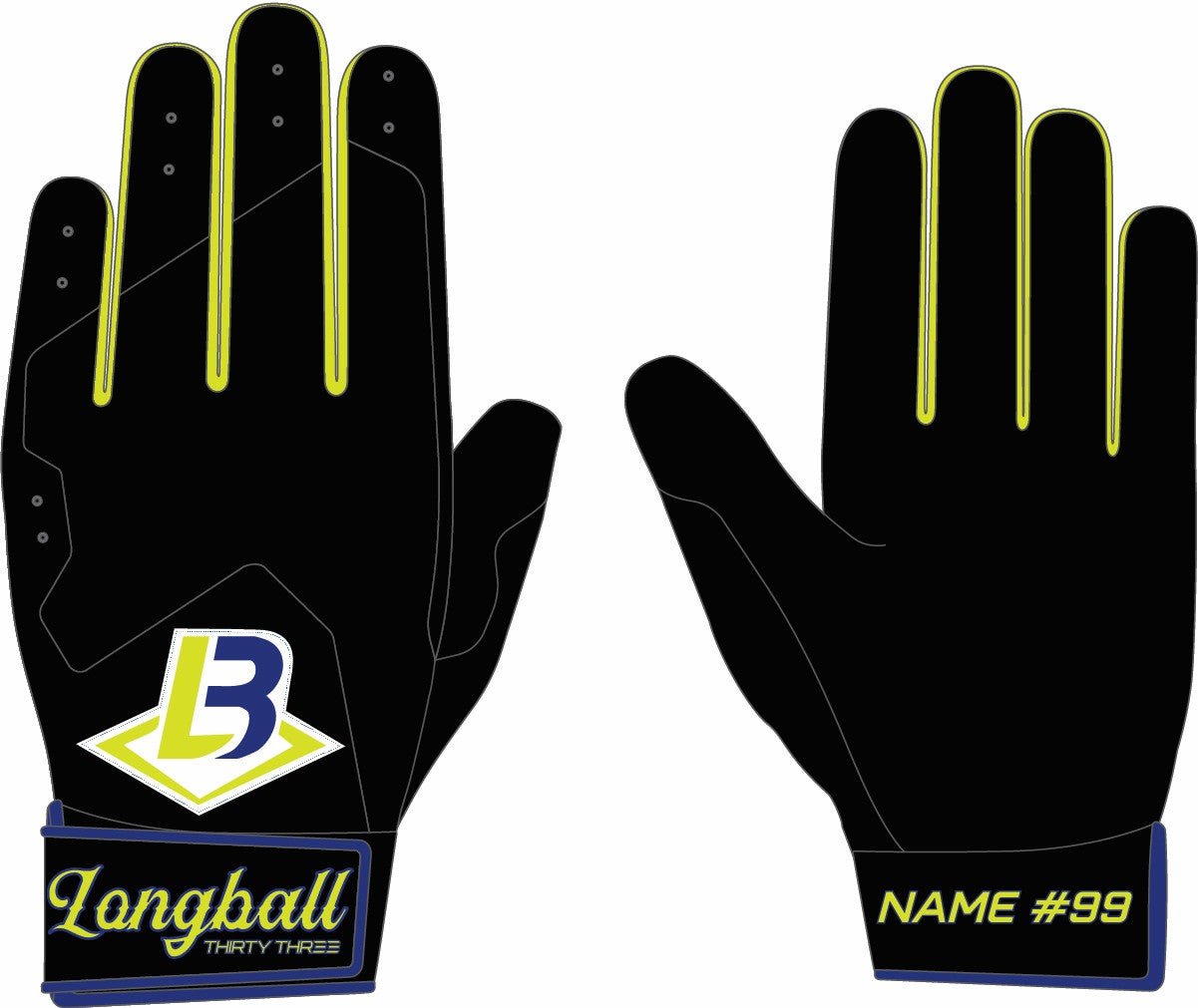 LONGBALL SL ELITE SHORT CUFF GLOVES - 33 GLOVE CO. - SHORT CUFF LEATHER BATTING GLOVES