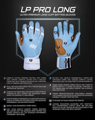 LP PRO LONG CUFF BATTING GLOVES - PREMIUM - CABRETTA LEATHER - DURABLE - BRUCE BOLT - BETTER PRICE