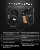 LP PRO LONG CUFF BATTING GLOVES - PREMIUM - CABRETTA LEATHER - DURABLE - BRUCE BOLT - BETTER PRICE