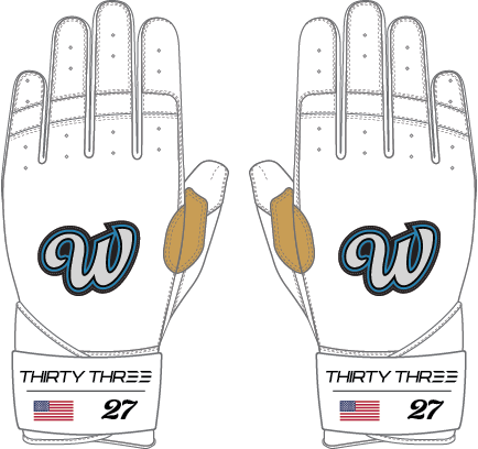 VALLEY WAVES LP PRO LONG CUFF GLOVES - 33 GLOVE AND SUPPLY CO. - LONG CUFF LEATHER BATTING GLOVES