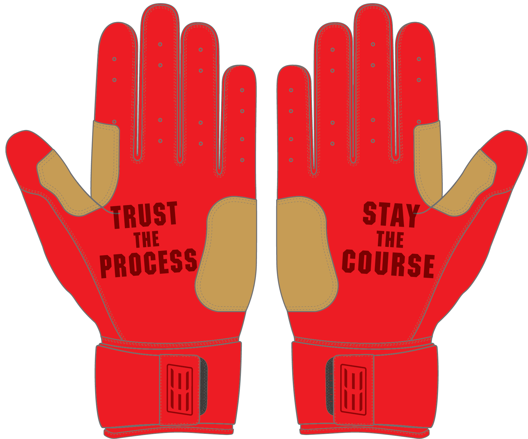 WBA LP PRO LONG CUFF GLOVES - RED - 33 GLOVE CO. - LONG CUFF LEATHER BATTING GLOVES