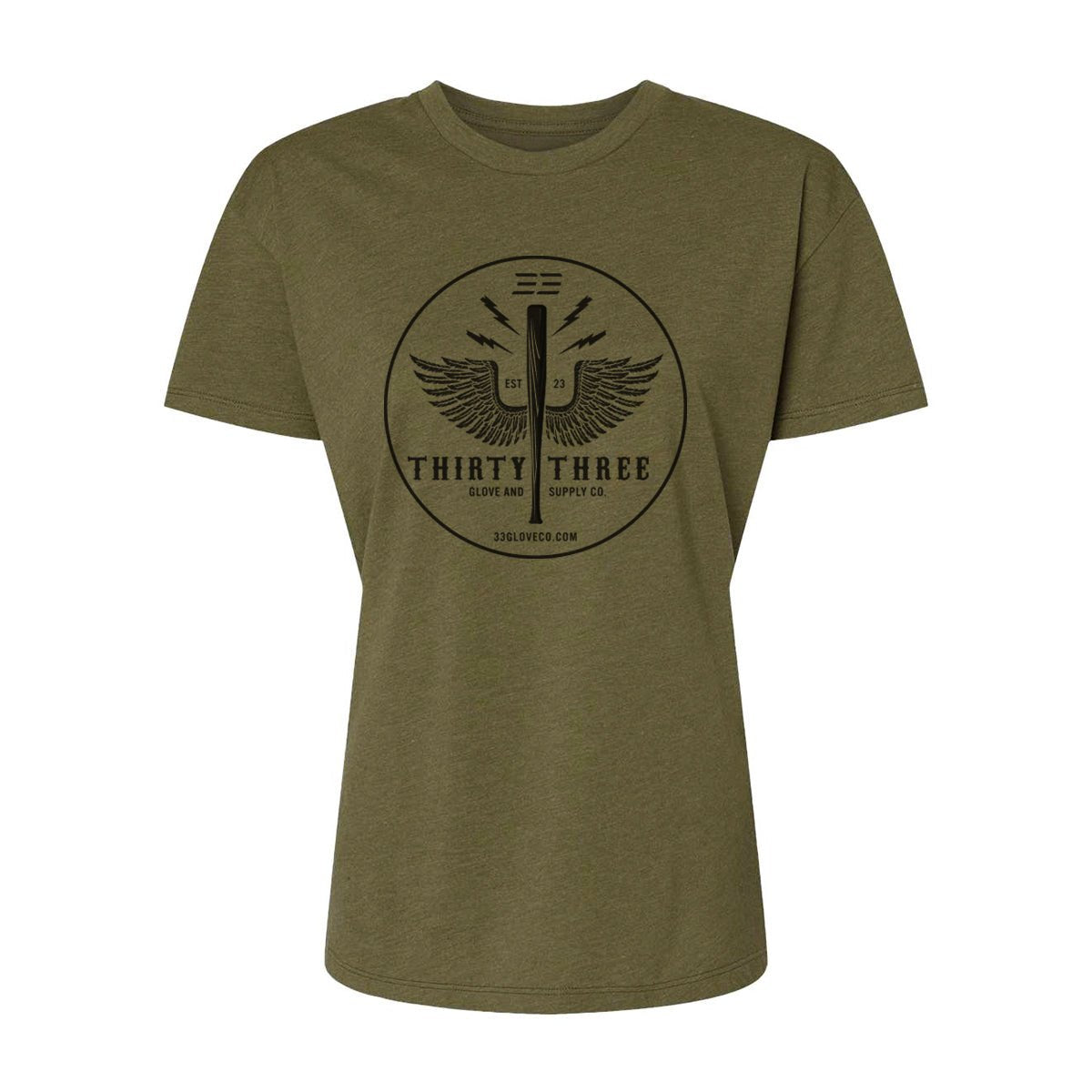 WOMEN'S FLYING BAT SHORT SLEEVE T - SHIRT - 33 GLOVE AND SUPPLY CO. - SHORT SLEEVE T - SHIRTS