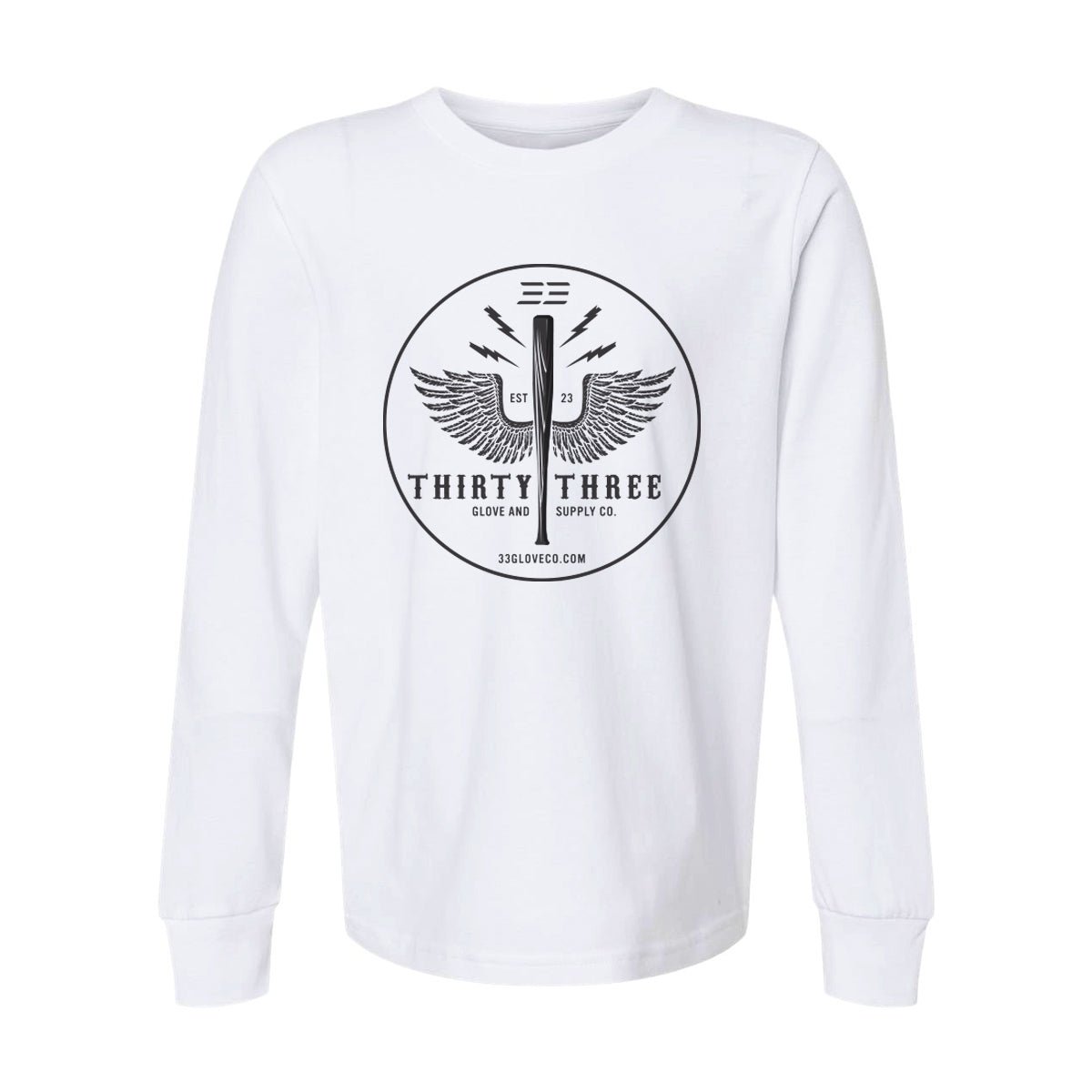 YOUTH FLYING BAT LONG SLEEVE T - SHIRT - 33 GLOVE AND SUPPLY CO. - LONG SLEEVE T - SHIRTS