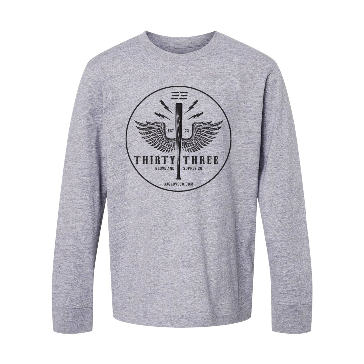 YOUTH FLYING BAT LONG SLEEVE T - SHIRT - 33 GLOVE AND SUPPLY CO. - LONG SLEEVE T - SHIRTS