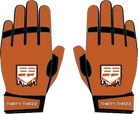 DIRTDOGS LP PRO SHORT CUFF GLOVES ORANGE/BLACK - 33 GLOVE AND SUPPLY CO. - SHORT CUFF LEATHER BATTING GLOVES