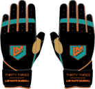 LMB LP PRO LONG CUFF GLOVES - BLACK - 33 GLOVE AND SUPPLY CO. - LONG CUFF LEATHER BATTING GLOVES