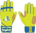 LONGBALL LP PRO LONG CUFF GLOVES - 33 GLOVE CO. - LONG CUFF LEATHER BATTING GLOVES