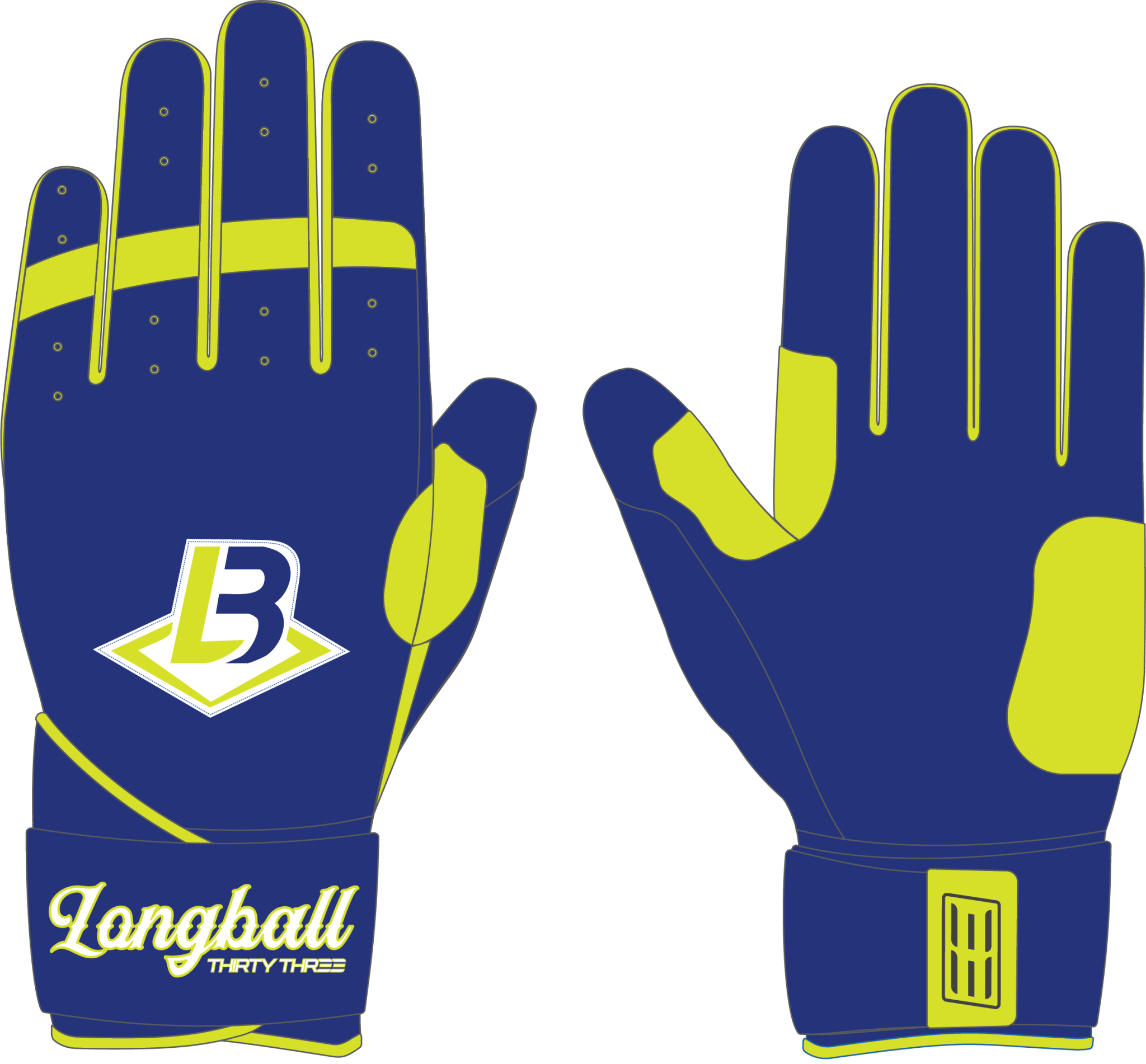 LONGBALL LP PRO LONG CUFF GLOVES - 33 GLOVE CO. - LONG CUFF LEATHER BATTING GLOVES