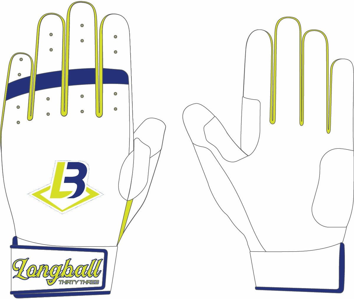 LONGBALL LP PRO SHORT CUFF GLOVES - 33 GLOVE CO. - SHORT CUFF LEATHER BATTING GLOVES