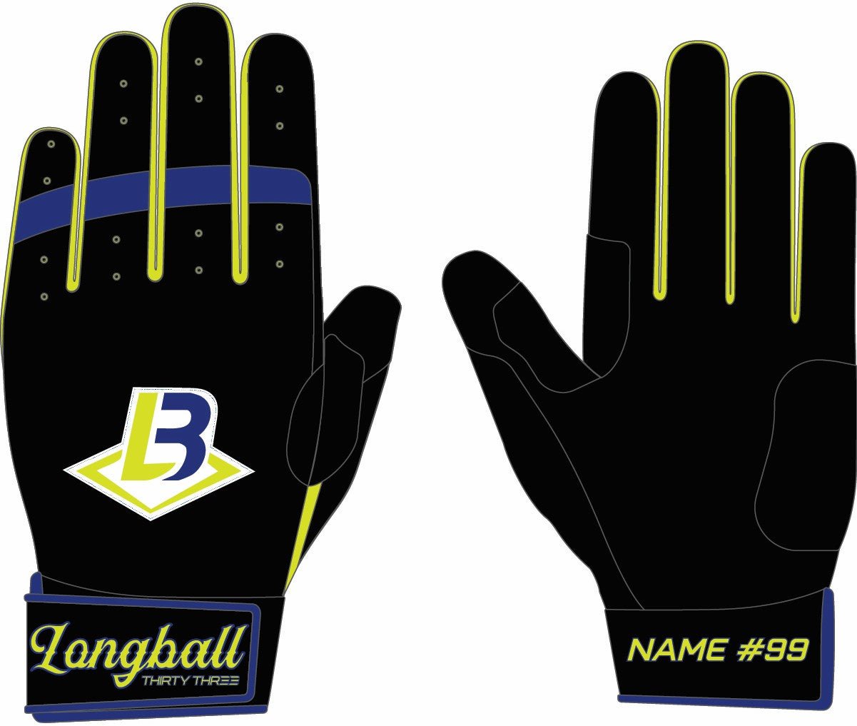 LONGBALL LP PRO SHORT CUFF GLOVES - 33 GLOVE CO. - SHORT CUFF LEATHER BATTING GLOVES