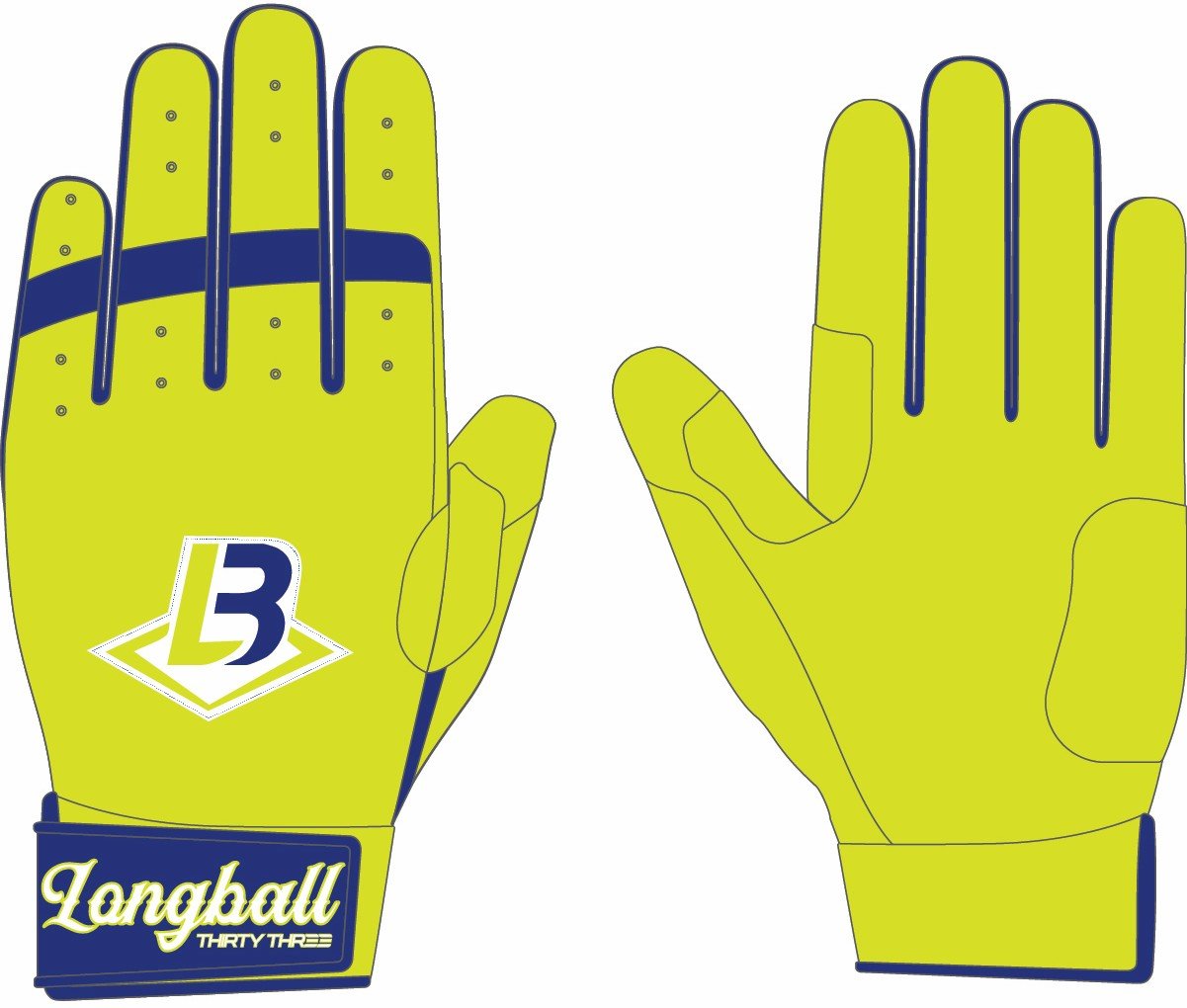 LONGBALL LP PRO SHORT CUFF GLOVES - 33 GLOVE CO. - SHORT CUFF LEATHER BATTING GLOVES