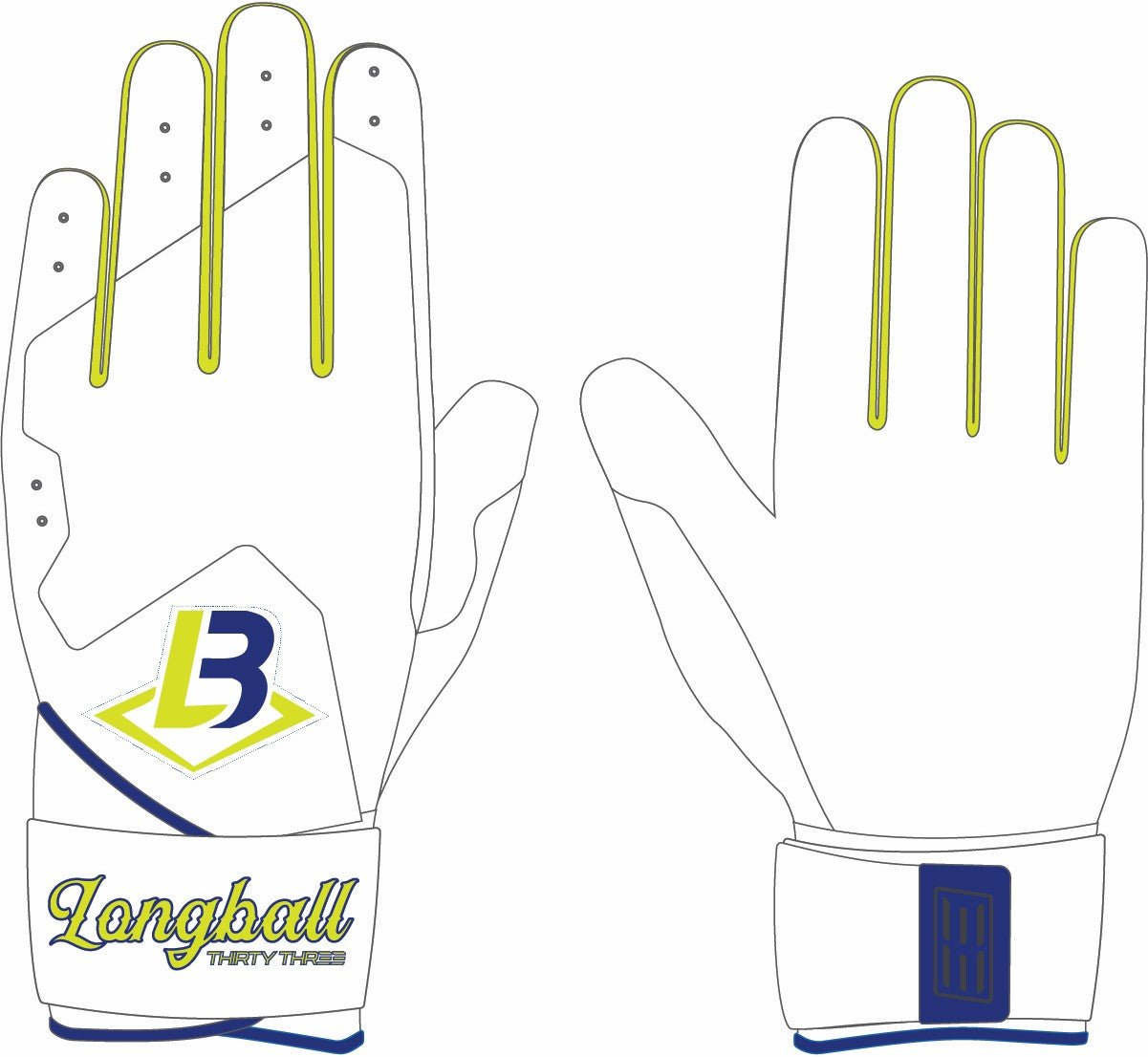 LONGBALL SL ELITE LONG CUFF GLOVES - 33 GLOVE CO. - LONG CUFF LEATHER BATTING GLOVES