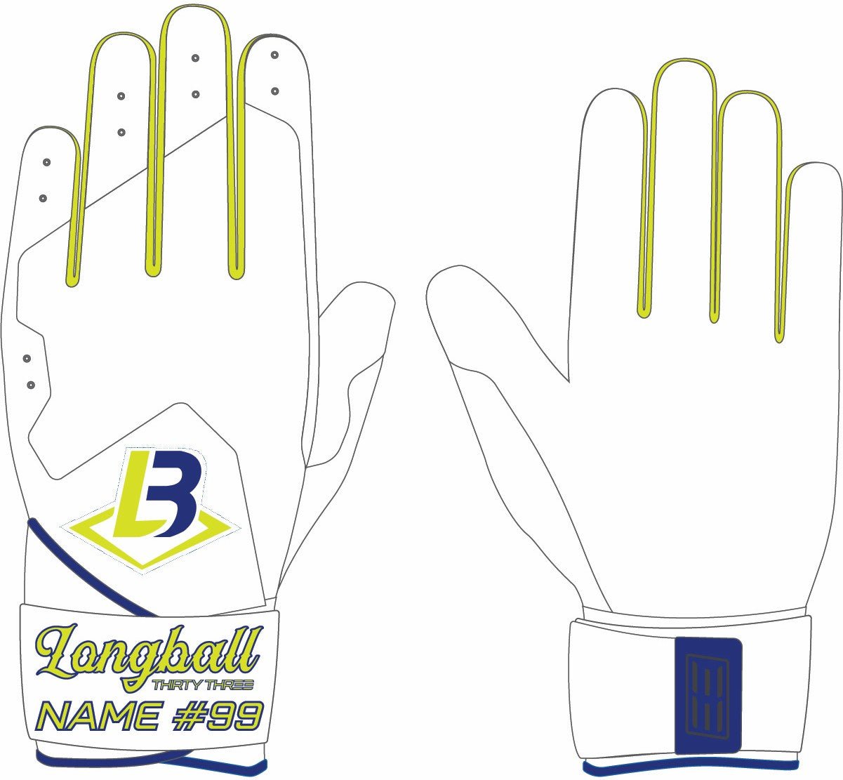 LONGBALL SL ELITE LONG CUFF GLOVES - 33 GLOVE CO. - LONG CUFF LEATHER BATTING GLOVES