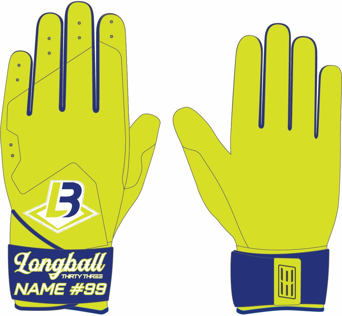 LONGBALL SL ELITE LONG CUFF GLOVES - 33 GLOVE CO. - LONG CUFF LEATHER BATTING GLOVES