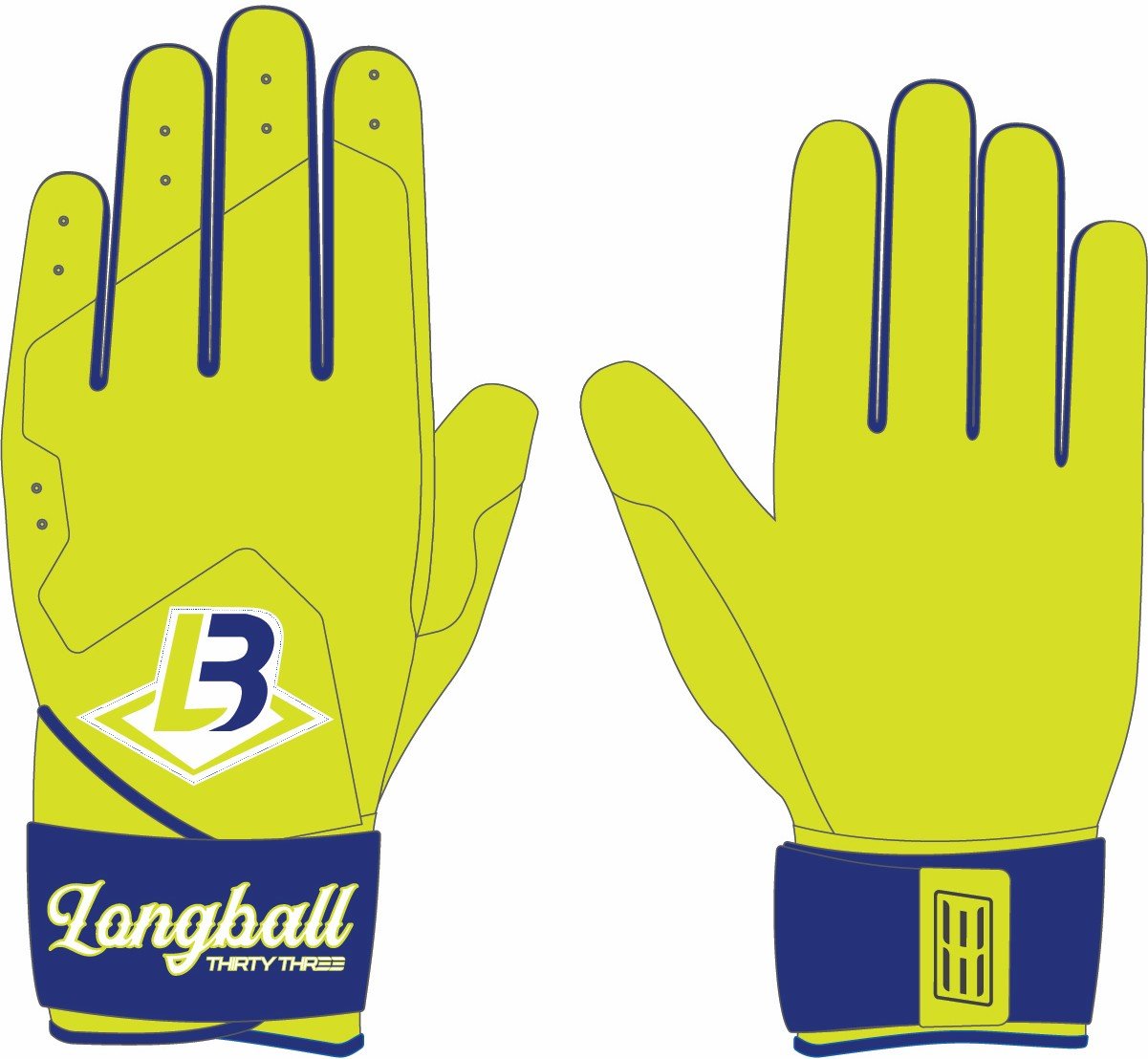 LONGBALL SL ELITE LONG CUFF GLOVES - 33 GLOVE CO. - LONG CUFF LEATHER BATTING GLOVES
