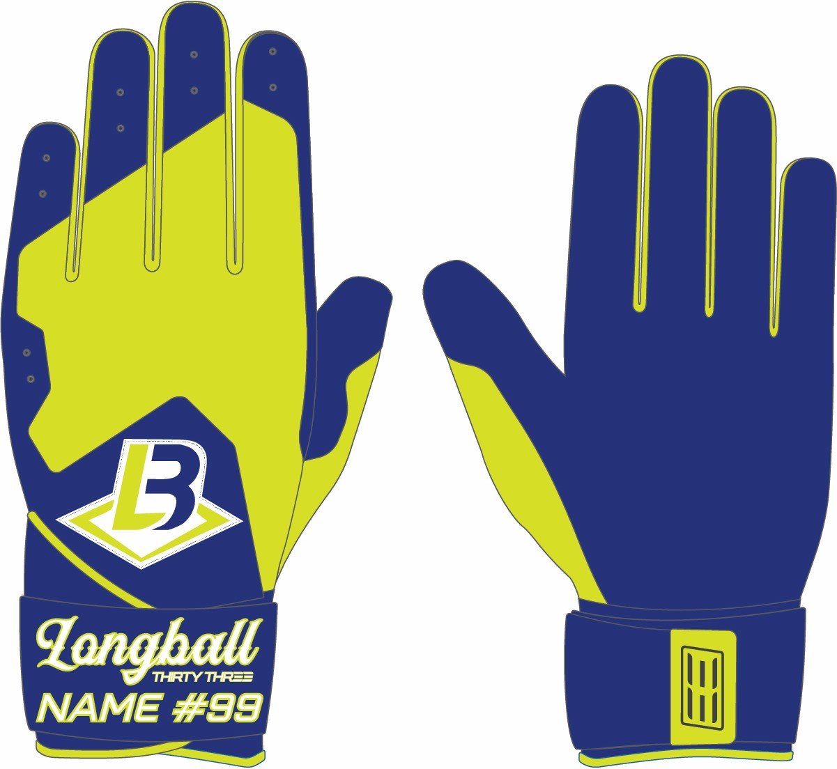 LONGBALL SL ELITE LONG CUFF GLOVES - 33 GLOVE CO. - LONG CUFF LEATHER BATTING GLOVES