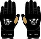 WBA LP PRO LONG CUFF GLOVES - BLACK - 33 GLOVE CO. - LONG CUFF LEATHER BATTING GLOVES