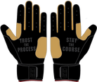 WBA LP PRO LONG CUFF GLOVES - BLACK/GOLD - 33 GLOVE CO. - LONG CUFF LEATHER BATTING GLOVES