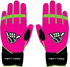 WBA LP PRO LONG CUFF GLOVES - PINK/BLACK - 33 GLOVE CO. - LONG CUFF LEATHER BATTING GLOVES