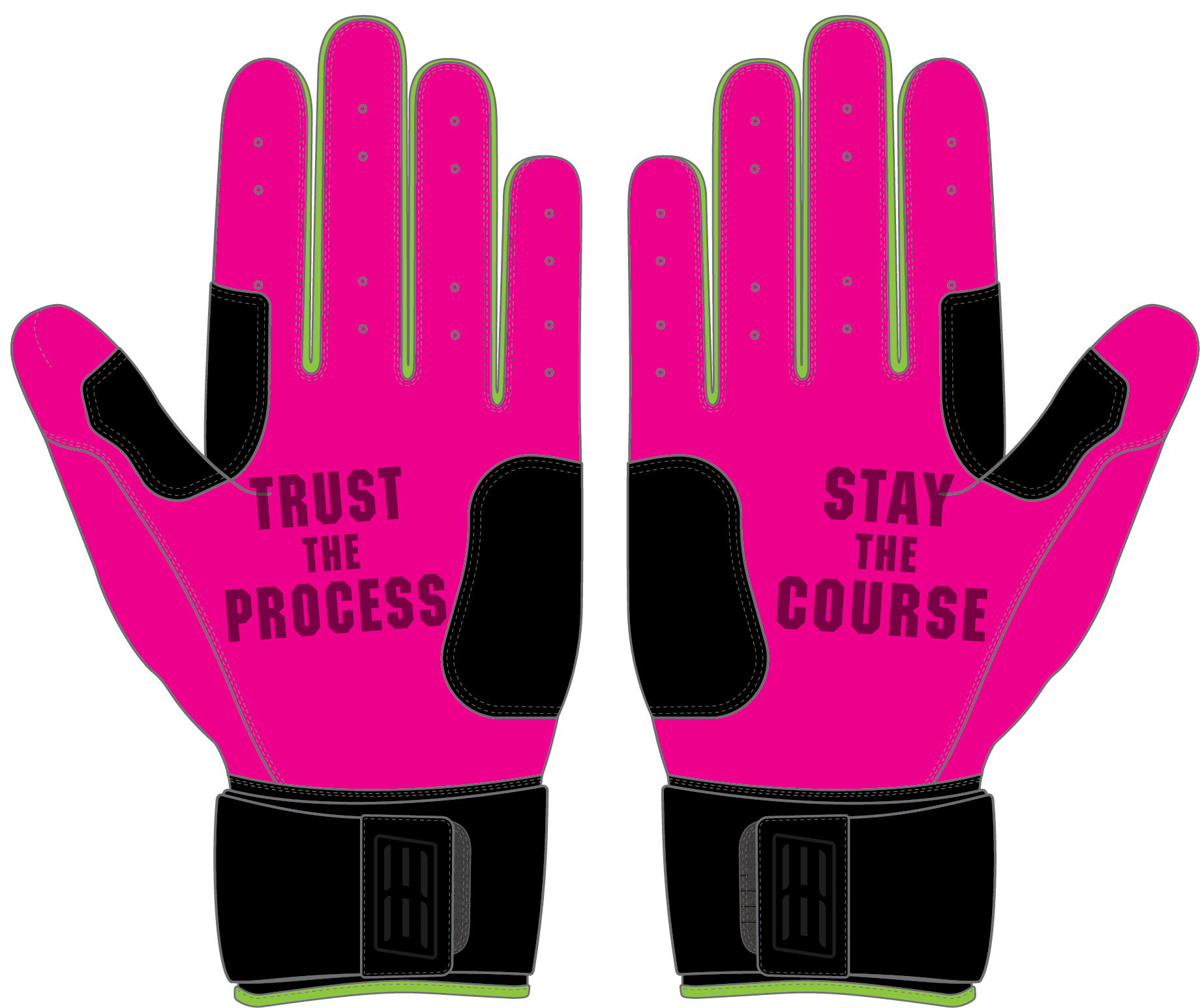 WBA LP PRO LONG CUFF GLOVES - PINK/BLACK - 33 GLOVE CO. - LONG CUFF LEATHER BATTING GLOVES