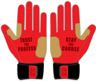 WBA LP PRO LONG CUFF GLOVES - RED/WHITE/BLACK - 33 GLOVE CO. - LONG CUFF LEATHER BATTING GLOVES