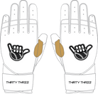 WBA LP PRO LONG CUFF GLOVES - WHITE - 33 GLOVE CO. - LONG CUFF LEATHER BATTING GLOVES