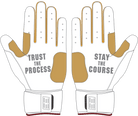 WBA LP PRO LONG CUFF GLOVES - WHITE/GOLD - 33 GLOVE CO. - LONG CUFF LEATHER BATTING GLOVES