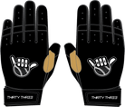 WBA LP PRO SHORT CUFF GLOVES - BLACK - 33 GLOVE CO. - SHORT CUFF LEATHER BATTING GLOVES