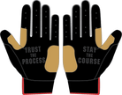 WBA LP PRO SHORT CUFF GLOVES - BLACK/RED/WHITE - 33 GLOVE CO. - SHORT CUFF LEATHER BATTING GLOVES