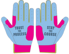 WBA LP PRO SHORT CUFF GLOVES - LIGHT BLUE/PINK - 33 GLOVE CO. - SHORT CUFF LEATHER BATTING GLOVES