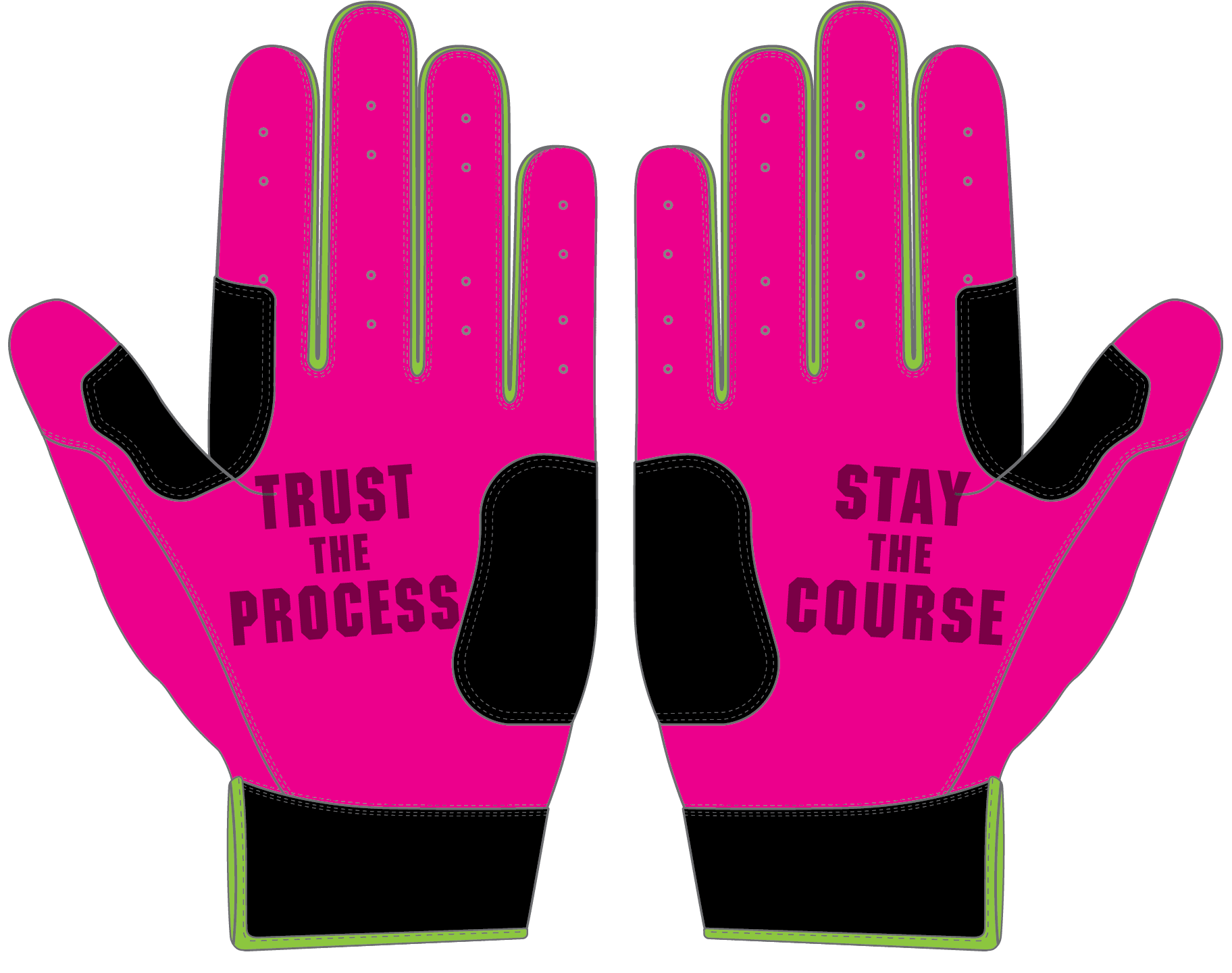 WBA LP PRO SHORT CUFF GLOVES - PINK/BLACK - 33 GLOVE CO. - SHORT CUFF LEATHER BATTING GLOVES
